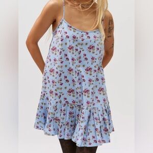 Urban Outfitters Light Blue Floral Slip Dress